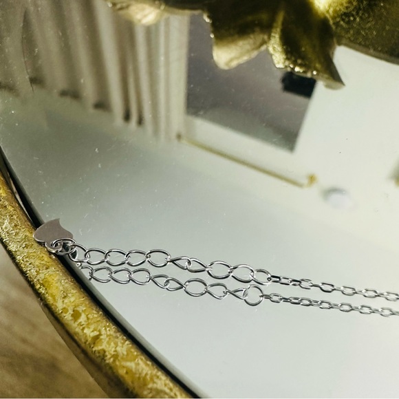 Sterling Silver 925 Cloves Geometric Crystal Accent Bracelet - Picture 9 of 10